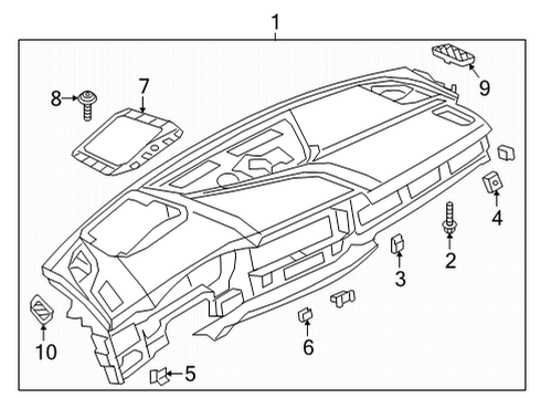 2020 Audi S5 Cluster & Switches, Instrument Panel Diagram 1