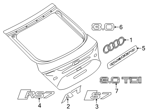 2018 Audi RS7 Exterior Trim - Lift Gate