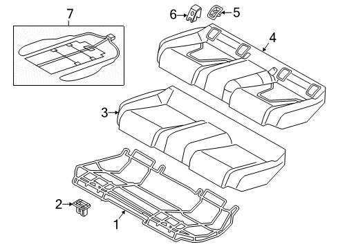 2012 Audi A6 Quattro Rear Seat Components Diagram 2