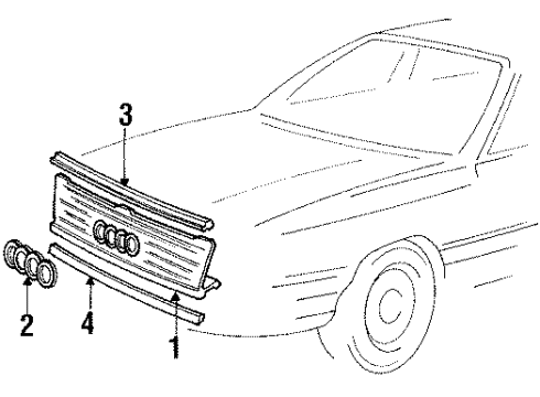 1991 Audi 100 Quattro Grille & Components