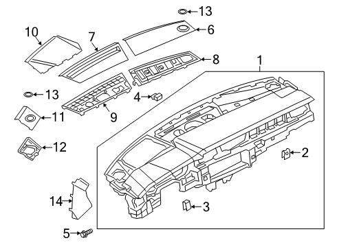 2022 Audi A6 Quattro Instrument Panel, Body Diagram 4