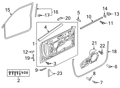 2019 Audi A7 Sportback Door & Components, Body Diagram 1