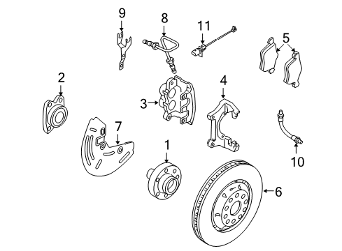 2009 Audi A8 Quattro Caliper Diagram for 4E0-615-124-E