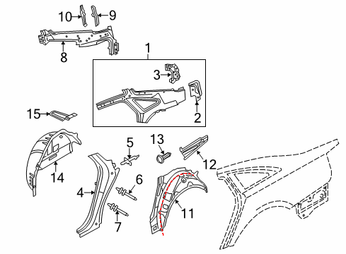 2014 Audi A6 Inner Structure - Quarter Panel