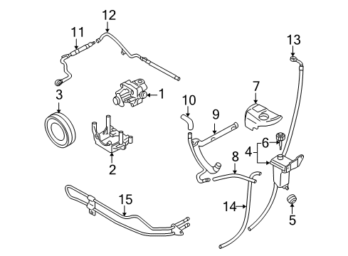 2004 Audi A4 Quattro P/S Pump & Hoses, Steering Gear & Linkage Diagram 4