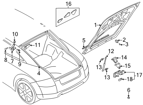 2006 Audi TT Gate & Hardware