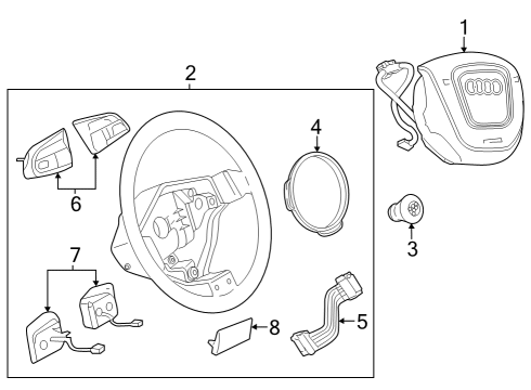 2015 Audi allroad Steering Wheel Diagram for 8K0-419-091-EH-INU