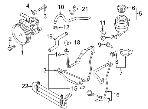 2012 Audi A5 Quattro Power Steering Pump Diagram for 8K0-145-153-F