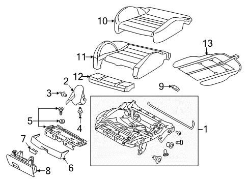 2014 Audi A7 Quattro Front Seat Components Diagram 2