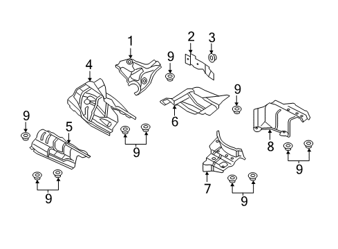 2017 Audi S5 Heat Shields Diagram 1