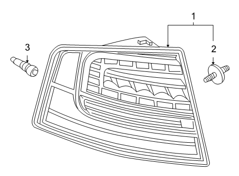 2009 Audi A8 Quattro Tail Lamp Assembly Diagram for 4E0-945-095-J