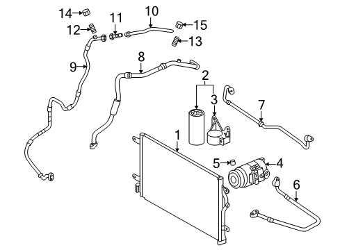 2006 Audi A4 A/C Condenser, Compressor & Lines Diagram 1