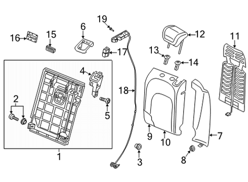 2022 Audi A6 allroad Rear Seat Components Diagram 2