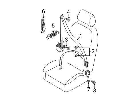 2009 Audi Q7 Front Seat Belts