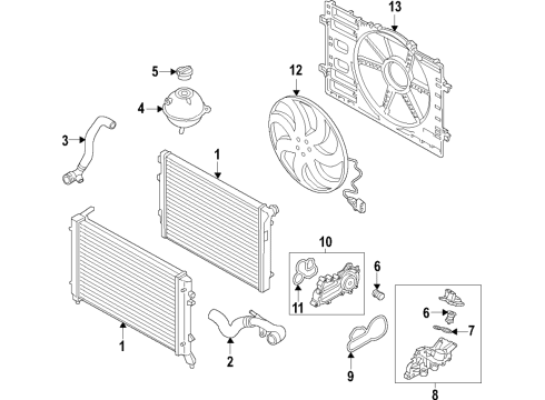 2016 Audi A3 Sportback e-tron Cooling System, Radiator, Water Pump, Cooling Fan Diagram 2