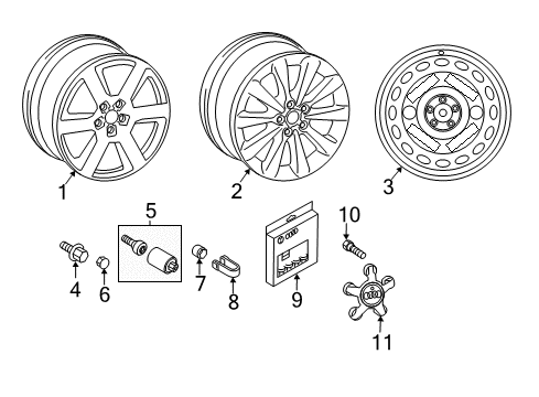 2014 Audi S6 Wheels, Covers & Trim Diagram 1