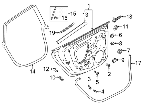 2022 Audi RS5 Sportback Door & Components, Exterior Trim, Trim Diagram 2