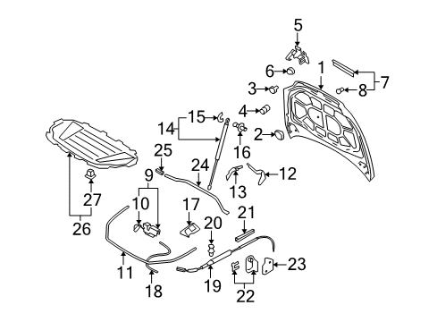 2009 Audi Q7 Hood & Components