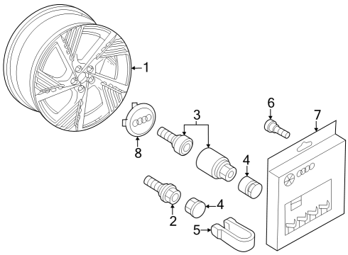 2024 Audi Q8 e-tron Sportback Wheel, Alloy Diagram for 4KE-601-025-AM