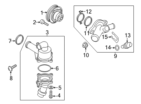 2012 Audi TTS Quattro Water Pump Assembly Diagram for 06F-121-011