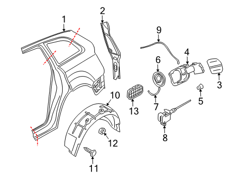 2009 Audi Q7 Quarter Panel & Components