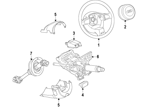 2009 Audi Q5 Steering Wheel Diagram for 8R0-419-091-F-XBE