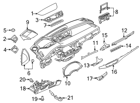 2017 Audi Q7 Cluster & Switches, Instrument Panel Diagram 3