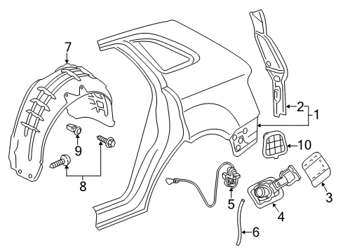 2017 Audi Q3 Quattro Quarter Panel & Components