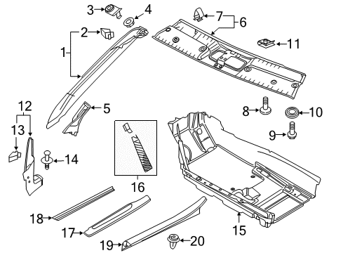 2012 Audi R8 Interior Trim - Pillars, Rocker & Floor Diagram 1