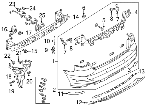 2016 Audi A3 Quattro Rear Bumper Diagram 1