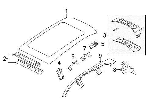 2011 Audi Q7 Roof & Components Diagram 1