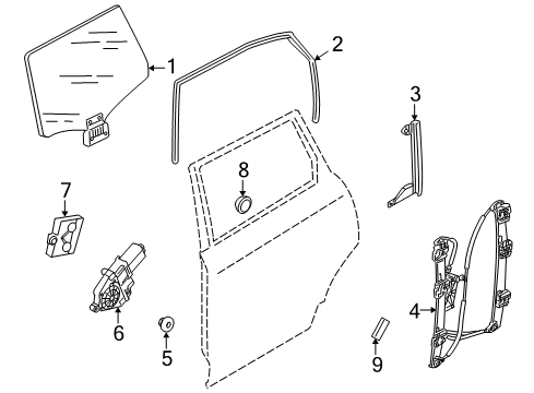 2013 Audi Q7 Rear Door - Glass & Hardware