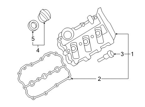 2012 Audi S5 Valve & Timing Covers Diagram 1