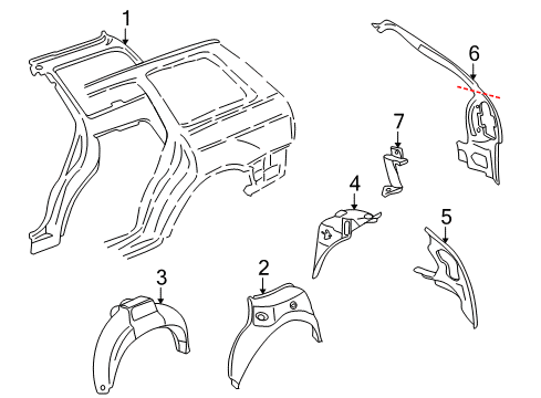 1998 Audi A4 Quattro Inner Structure - Quarter Panel