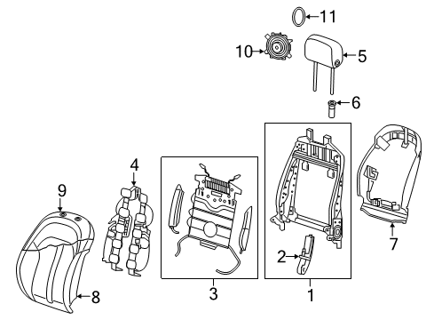 2016 Audi A6 Front Seat Components Diagram 1