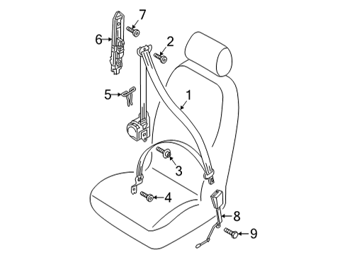 2024 Audi A3 Front Seat Belts