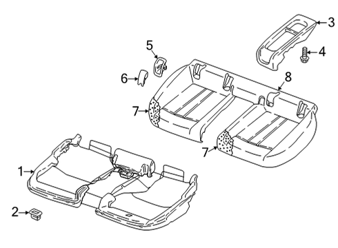 2024 Audi RS5 Rear Seat Components Diagram 2