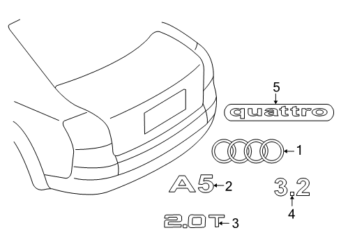 2008 Audi S5 Exterior Trim - Trunk Lid