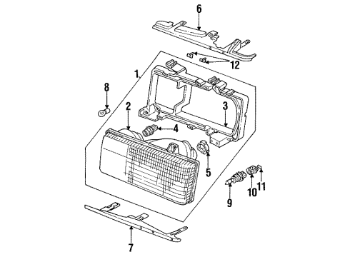 1985 Audi 5000 High Mount Lamp Diagram for 855-945-122