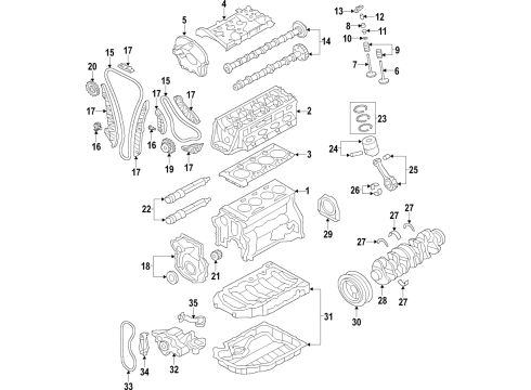 2016 Audi Q3 Quattro Engine Parts & Mounts, Timing, Lubrication System Diagram 2