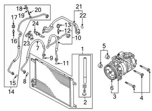 2024 Audi A3 Condenser, Compressor & Lines