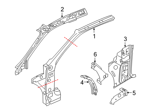 2010 Audi Q5 Hinge Pillar