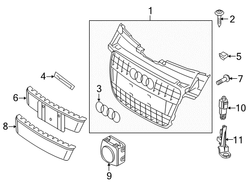 2011 Audi S4 Grille & Components