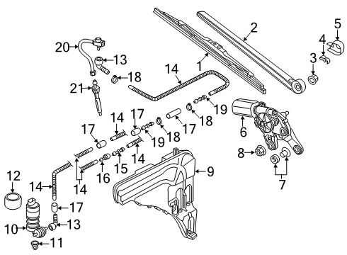 2023 Audi RS Q8 Rear Wiper Components