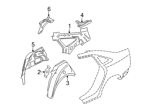 2011 Audi S6 Inner Structure - Quarter Panel