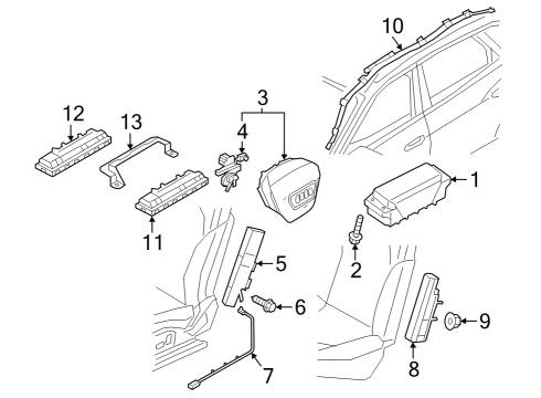 2024 Audi Q8 e-tron Air Bag Components Diagram 1