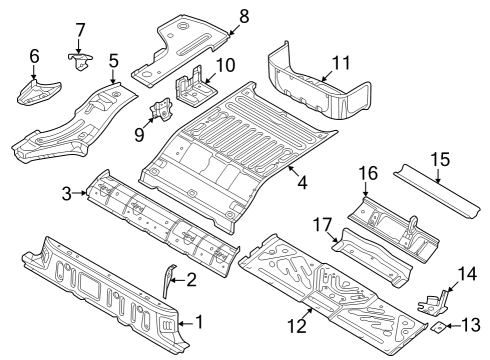 2024 Audi Q4 e-tron Sportback Rear Floor & Rails Diagram 1