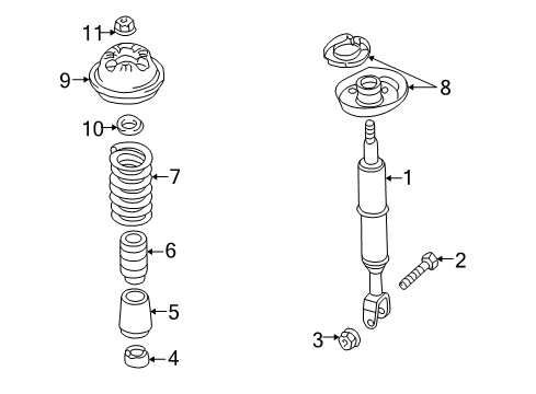 2004 Audi A4 Quattro Struts & Components - Front Diagram 2