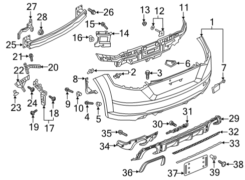 2020 Audi TT RS Quattro Impact Bar Mount Bolt Diagram for N-905-818-04