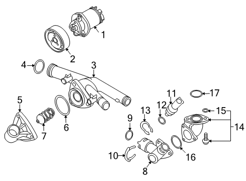 2010 Audi Q7 Thermostat Diagram for 03H-121-113-D